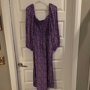 J.Crew Long Sleeve Floral Midi Dress